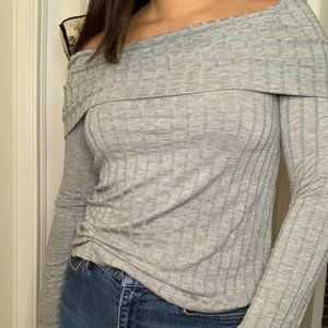 Off Shoulder Grey Soft Top